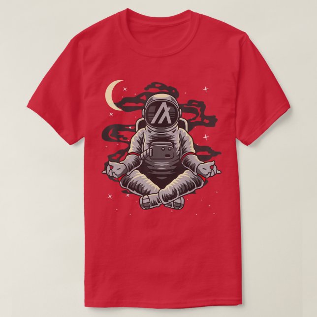 Astronaut Yoga Algorand ALGO Coin To The Moon Cryp T-Shirt (Design Front)