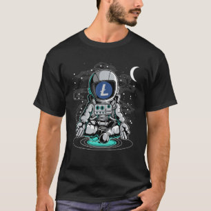 Astronaut Yoga Litecoin LTC Coin To The Moon Crypt T-Shirt