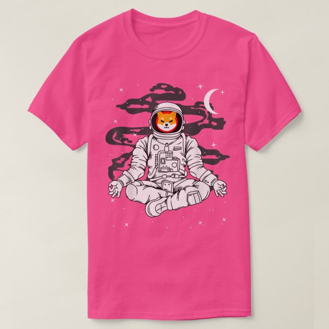 Astronaut Yoga Shiba Inu SHIB Coin To The Moon Cry T-Shirt (Design Front)