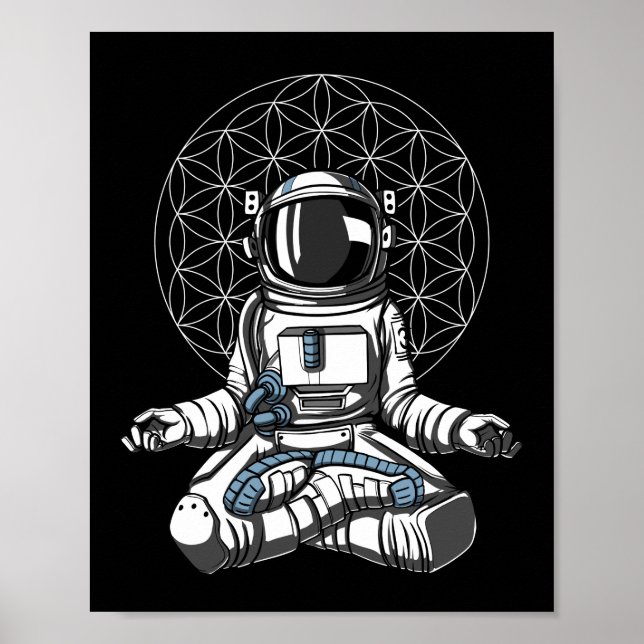 Astronaut Yoga Space Meditation Poster (Front)