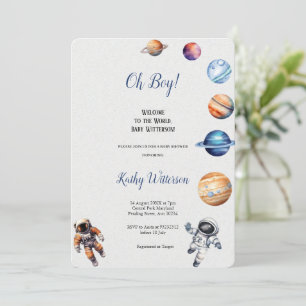 ASTRONAUTES AND PLANETS BABYSHOWER INVITATION