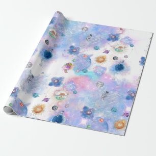 Astronauts and Planets Wrapping Paper