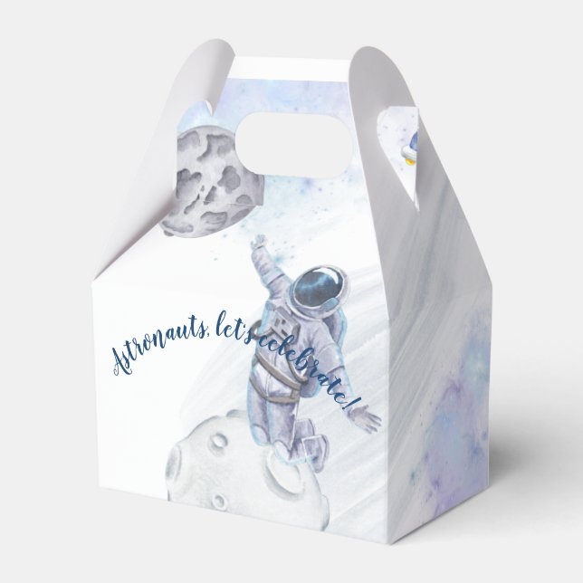 Astronauts and Space Celebrations Favour Box (Front Side)