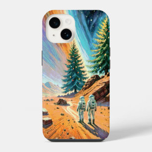 Astronauts Exploring Alien Landscape iPhone 14 Case