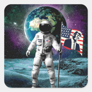 Astronauts for Trump 2024 Invitation Square Sticker