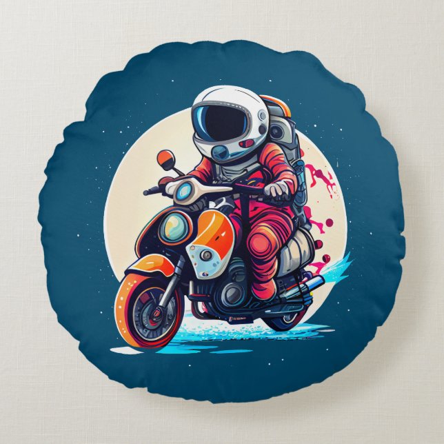 Astronaut's Highway Round Cushion (Front)