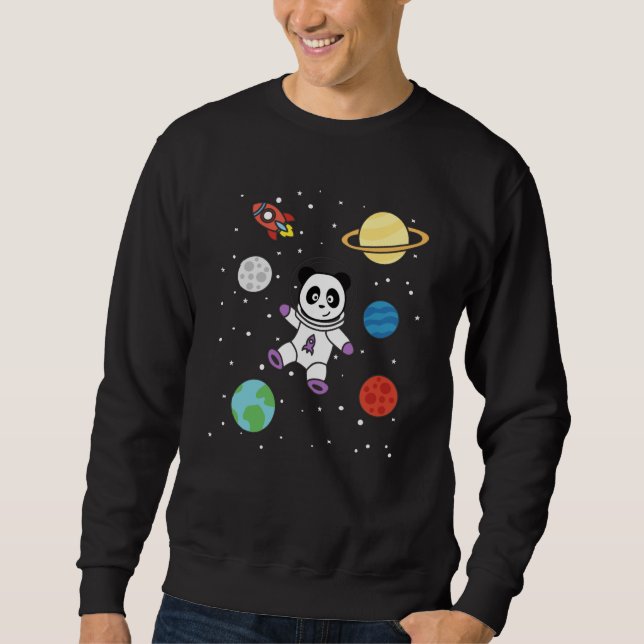 Astronauts Pandas Planet Earth Space Sweatshirt (Front)