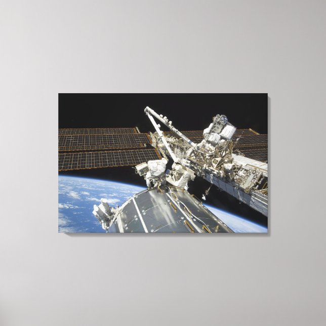 Astronauts perform a series of tasks canvas print (Front)