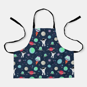 Astronauts Planets Rockets and Aliens Apron