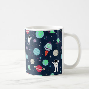 Astronauts Planets Rockets and Aliens Coffee Mug