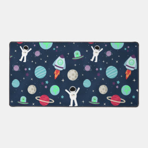 Astronauts Planets Rockets and Aliens Desk Mat