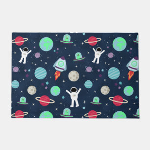 Astronauts Planets Rockets and Aliens Doormat