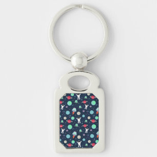 Astronauts Planets Rockets and Aliens Key Ring