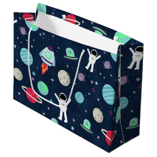 Astronauts Planets Rockets and Aliens Large Gift Bag