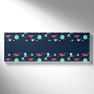 Astronauts Planets Rockets and Aliens Name Tag