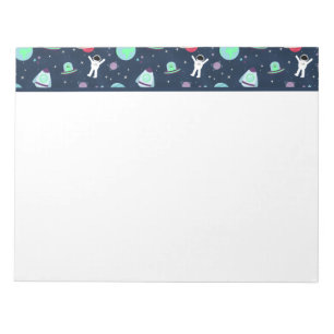 Astronauts Planets Rockets and Aliens Notepad