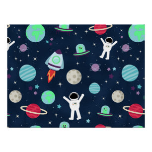 Astronauts Planets Rockets and Aliens Poster