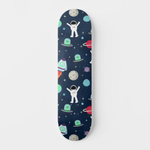 Astronauts Planets Rockets and Aliens Skateboard