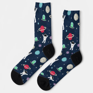 Astronauts Planets Rockets and Aliens Socks