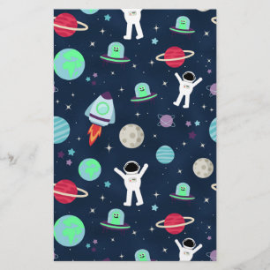 Astronauts Planets Rockets and Aliens Stationery