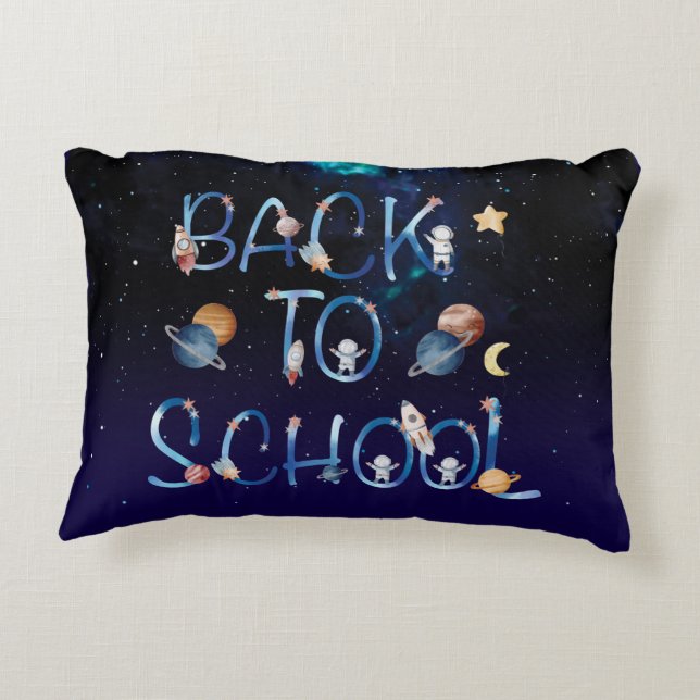 Astronauts Planets Space,back to school Decorative Cushion (Back)
