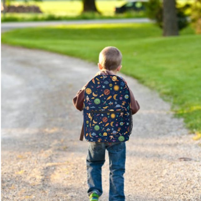 Astronauts Planets Space, Back To School Kid's Printed Backpack (Creator Uploaded)