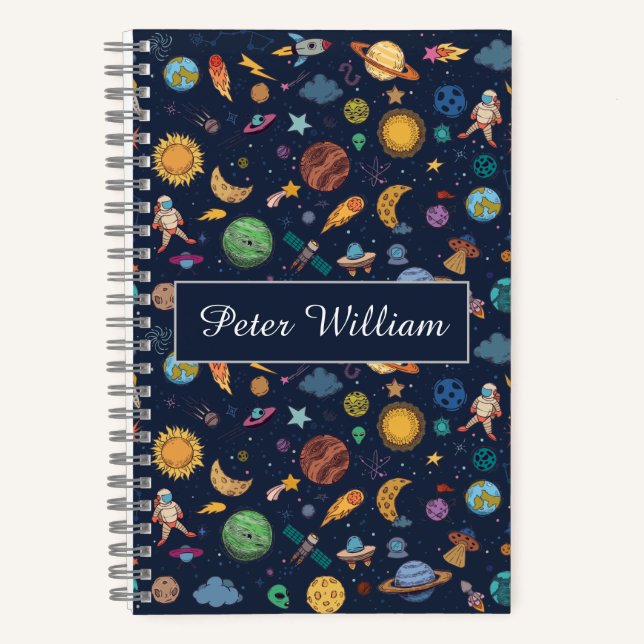 Astronauts Planets Space, Back To School  Notebook (Front)