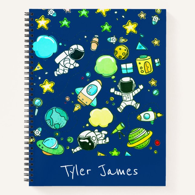 Astronauts Planets Space Kid's Notebook (Front)