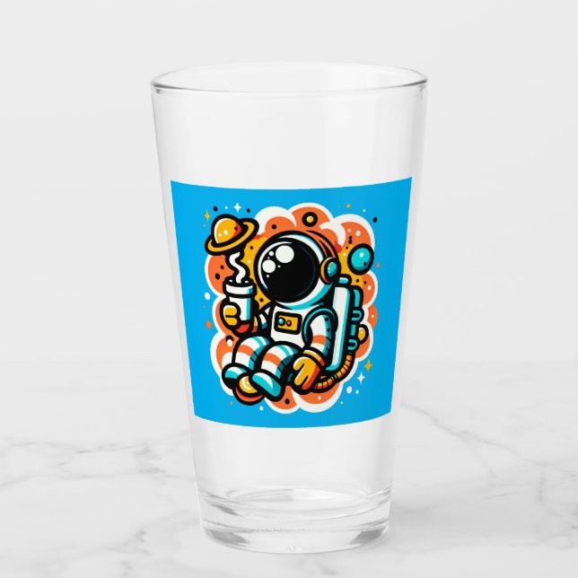 Astronaut's Space Coffee Moment Glass (Front)