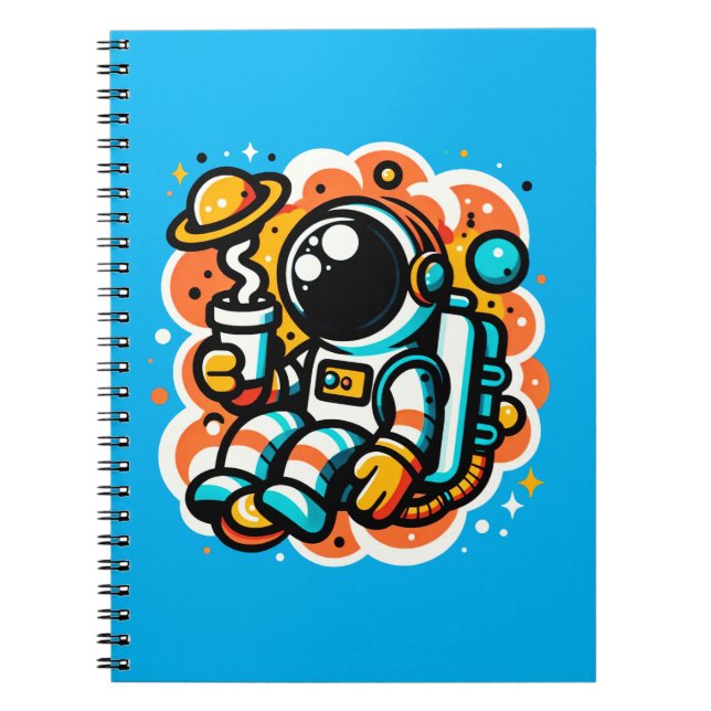 Astronaut's Space Coffee Moment Notebook (Front)