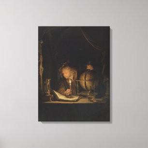 Astronomer by Candlelight Canvas Print