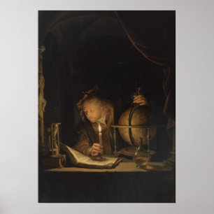 Astronomer by Candlelight Poster