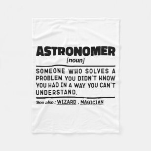 Astronomer Noun Definition Scientist Funny Sayings Fleece Blanket