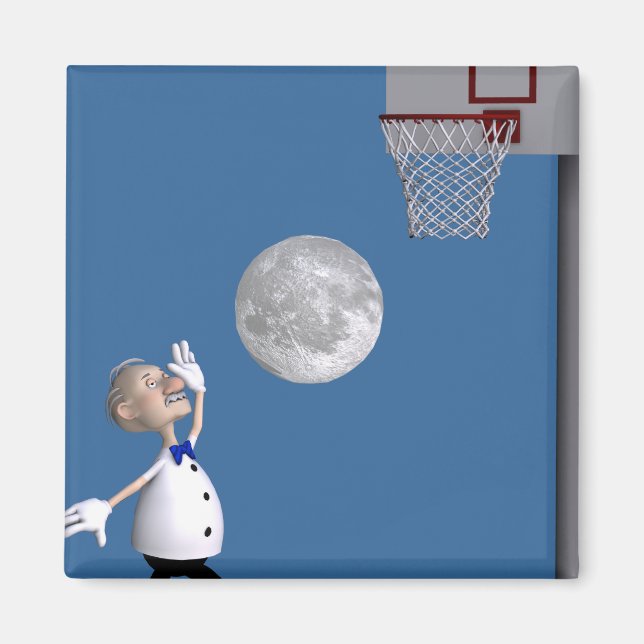 Astronomer Playing Basketball Magnet (Front)