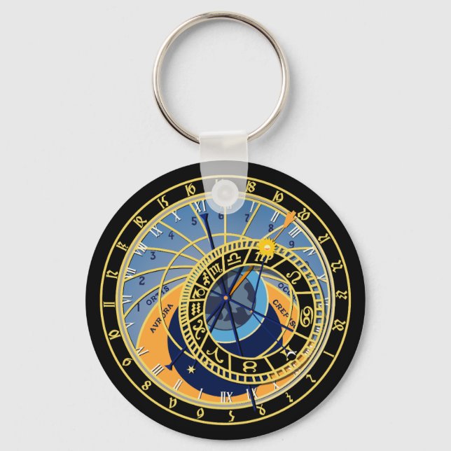 Astronomical Clock Astrology Star Constellation Key Ring (Front)