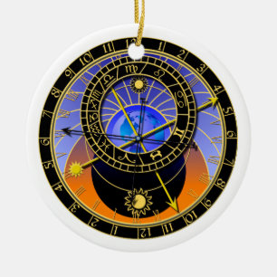 astronomical clock ceramic tree decoration