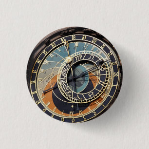 Astronomical Clock In Praque 3 Cm Round Badge