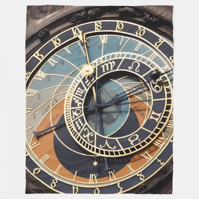 Astronomical Clock In Praque  Fleece Blanket (Front)