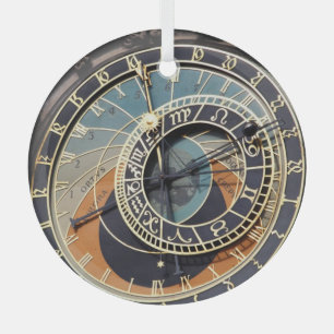Astronomical Clock In Praque Glass Tree Decoration