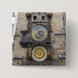 Astronomical Clock or Prague Orloj 15 Cm Square Badge