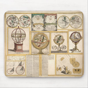 Astronomical Instruments Celestial Chart World Map Mouse Mat