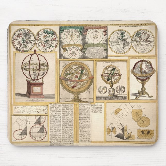 Astronomical Instruments Celestial Chart World Map Mouse Mat (Front)