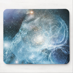 Astronomy Blue Galaxy Nebulae Outer-Space Image Mouse Mat