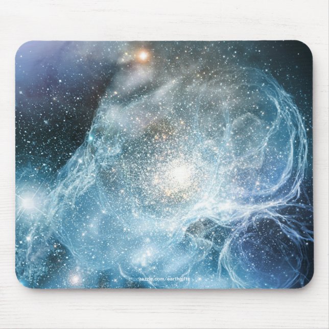Astronomy Blue Galaxy Nebulae Outer-Space Image Mouse Mat (Front)