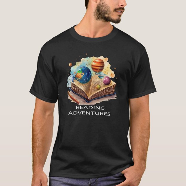 Astronomy Books  Reading Passion For Universe Plan T-Shirt (Front)