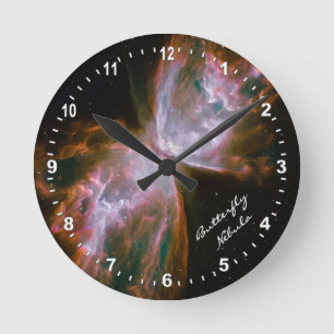 Astronomy & Butterfly Nebula Clock, Hubble /Galaxy Round Clock