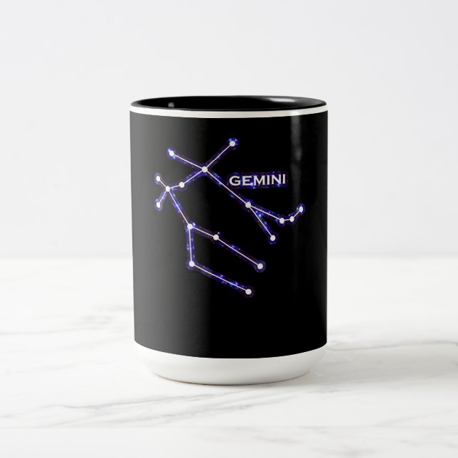 Astronomy Constellation - Astrology Zodiac Gemini Two-Tone Coffee Mug (Center)