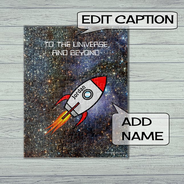 Astronomy custom name and text rocket jigsaw puzzle (Creator Uploaded)