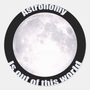 Astronomy Full Moon Classic Round Sticker