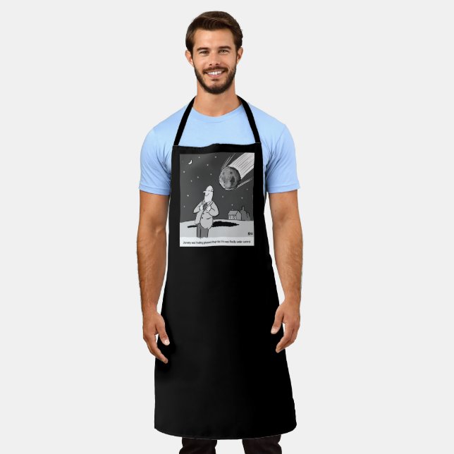 Astronomy Funny Meteor Hitting Earth Disaster Apron (Worn)